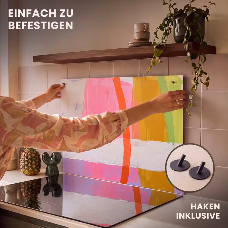 Abstract - Kleurrijk - Vormen - Modern - Kunst Inductie beschemer met haakjes klein -ky-ophangen-de