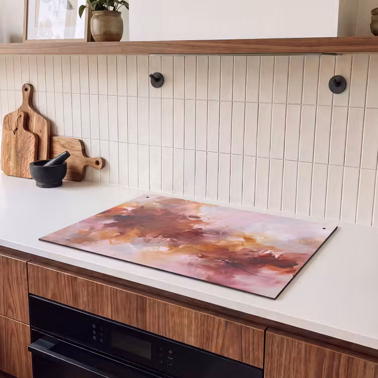 Abstract - Kleurrijk - Kunst - Modern - Roze-Rood Inductie beschemer met haakjes klein -sfeer1