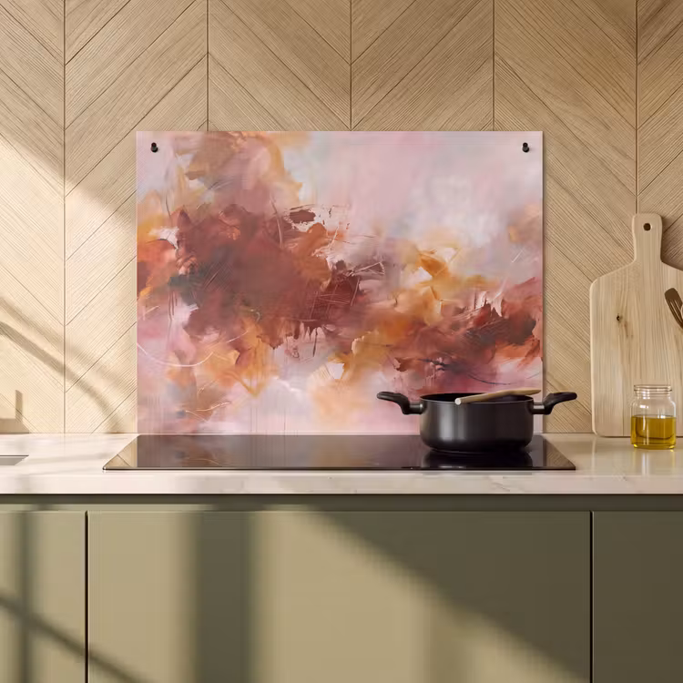 Abstract - Kleurrijk - Kunst - Modern - Roze-Rood Inductie beschemer met haakjes klein -sfeer2