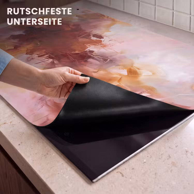 Abstract - Kleurrijk - Kunst - Modern - Roze-Rood Inductie beschemer met haakjes klein -ky-onderkant-de