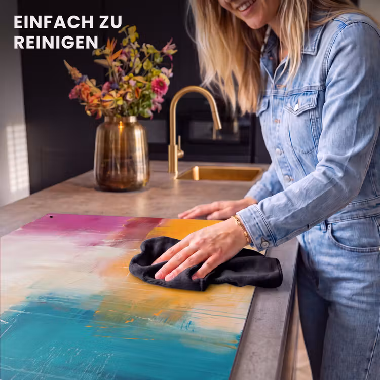 Abstract - Kleurrijk - Modern - Kunst - Oranje Inductie beschemer met haakjes klein -ky-schoon-de
