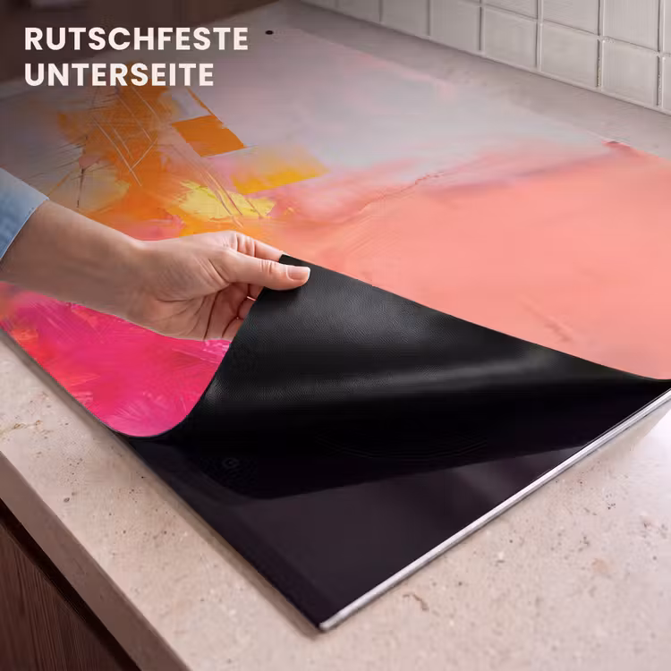 Abstract - Kleurrijk - Modern - Roze Inductie beschemer met haakjes klein -ky-onderkant-de