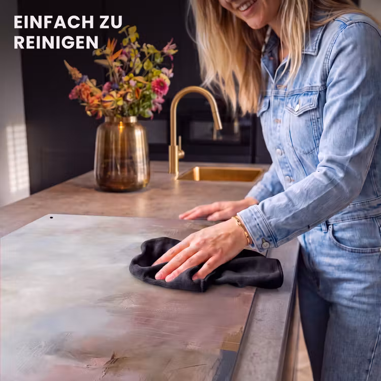 Abstract - Vloeiend - Kunst - Modern - Beige Inductie beschemer met haakjes klein -ky-schoon-de