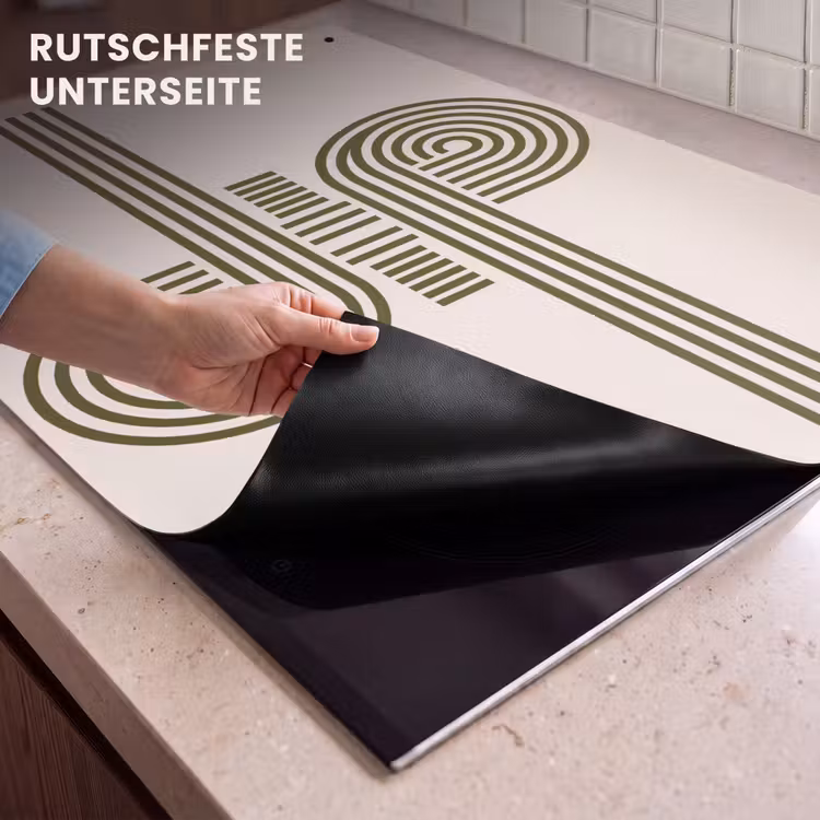 Abstract - Vormen - Modern - Groen Inductie beschemer met haakjes klein -ky-onderkant-de