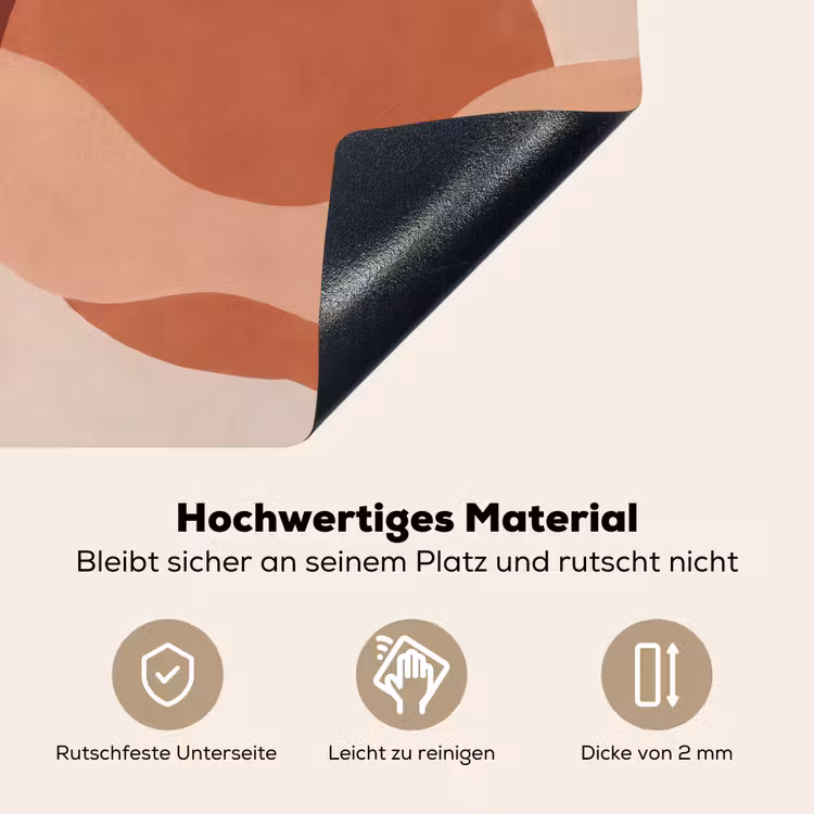 Abstract - Vormen - Organisch - Aardetinten - Modern Inductie beschemer met haakjes klein -ky-onderkant-de