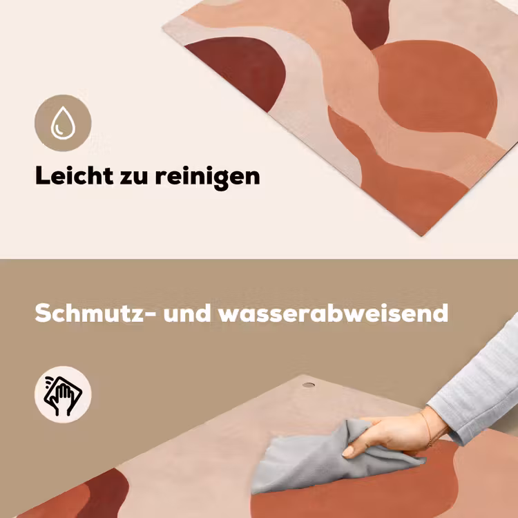Abstract - Vormen - Organisch - Aardetinten - Modern Inductie beschemer met haakjes klein -ky-schoon-de