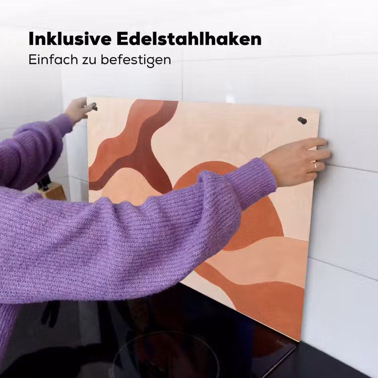 Abstract - Vormen - Organisch - Aardetinten - Modern Inductie beschemer met haakjes klein -ky-ophangen-de