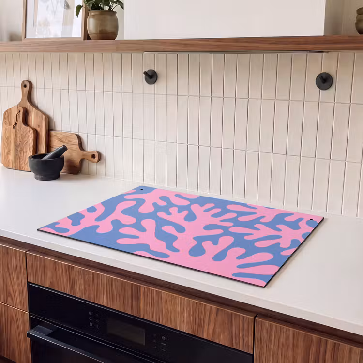 Abstract - Vormen - Roze - Blauw Inductie beschemer met haakjes klein -sfeer1