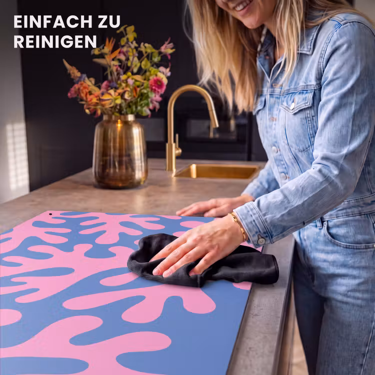 Abstract - Vormen - Roze - Blauw Inductie beschemer met haakjes klein -ky-schoon-de