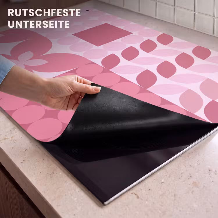 Abstract - Geometrisch - Patroon - Modern - Roze Inductie beschemer met haakjes klein -ky-onderkant-de