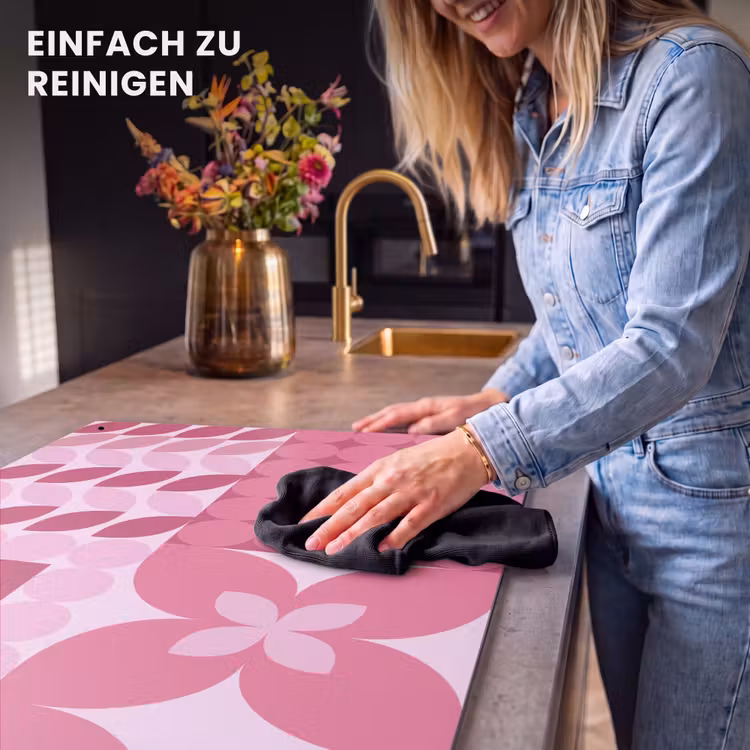 Abstract - Geometrisch - Patroon - Modern - Roze Inductie beschemer met haakjes klein -ky-schoon-de