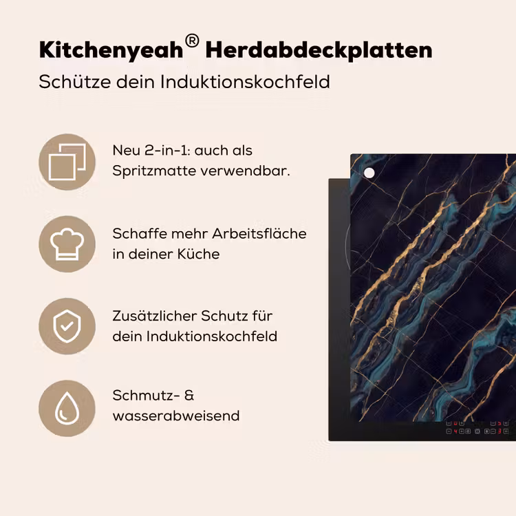 Abstract - Gouden lijnen - Kunst - Modern - Zwart Inductie beschemer met haakjes klein -ky-usp-de