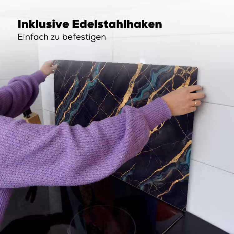 Abstract - Gouden lijnen - Kunst - Modern - Zwart Inductie beschemer met haakjes klein -ky-ophangen-de