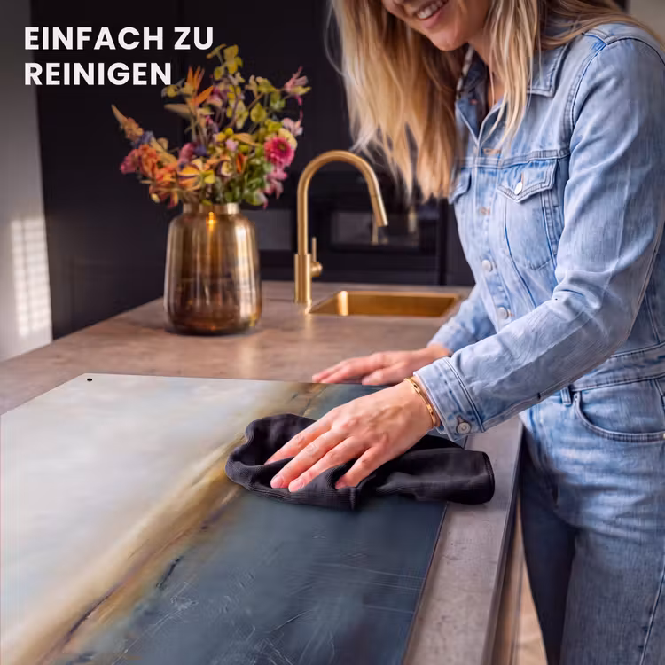Abstract - Horizon - Water - Modern - Beige Inductie beschemer met haakjes klein -ky-schoon-de