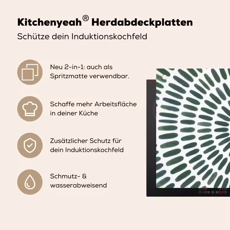 Abstract - Cirkel - Patroon - Modern - Groen Inductie beschemer met haakjes klein -ky-usp-de