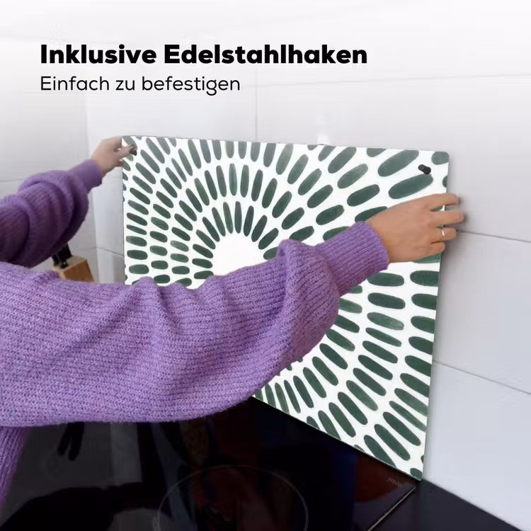Abstract - Cirkel - Patroon - Modern - Groen Inductie beschemer met haakjes klein -ky-ophangen-de