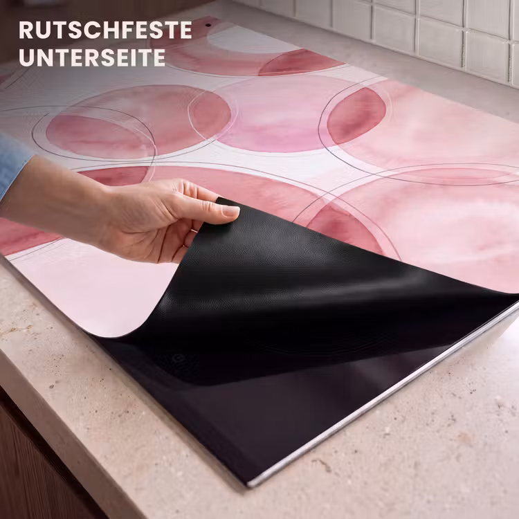 Abstract - Cirkels - Modern - Roze - Kunst Inductie beschemer met haakjes klein -ky-onderkant-de