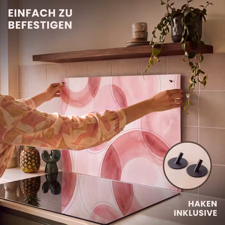 Abstract - Cirkels - Modern - Roze - Kunst Inductie beschemer met haakjes klein -ky-ophangen-de