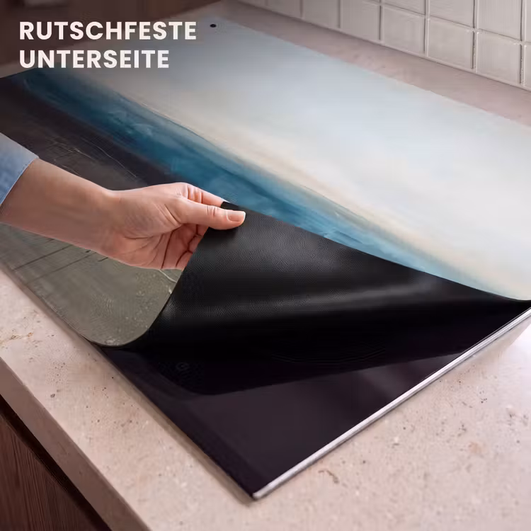 Abstract - Landschap - Horizon - Blauw - Modern Inductie beschemer met haakjes klein -ky-onderkant-de