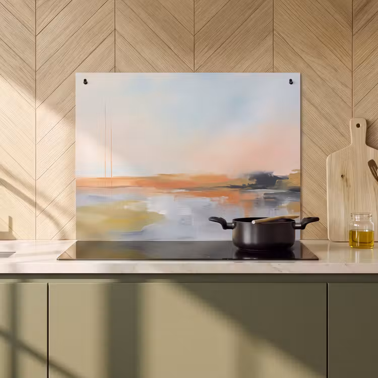 Abstract - Landschap - Horizon - Modern - Kleurrijk Inductie beschemer met haakjes klein -sfeer2