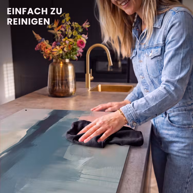 Abstract - Landschap - Kunst - Modern - Groen - Blauw Inductie beschemer met haakjes klein -ky-schoon-de