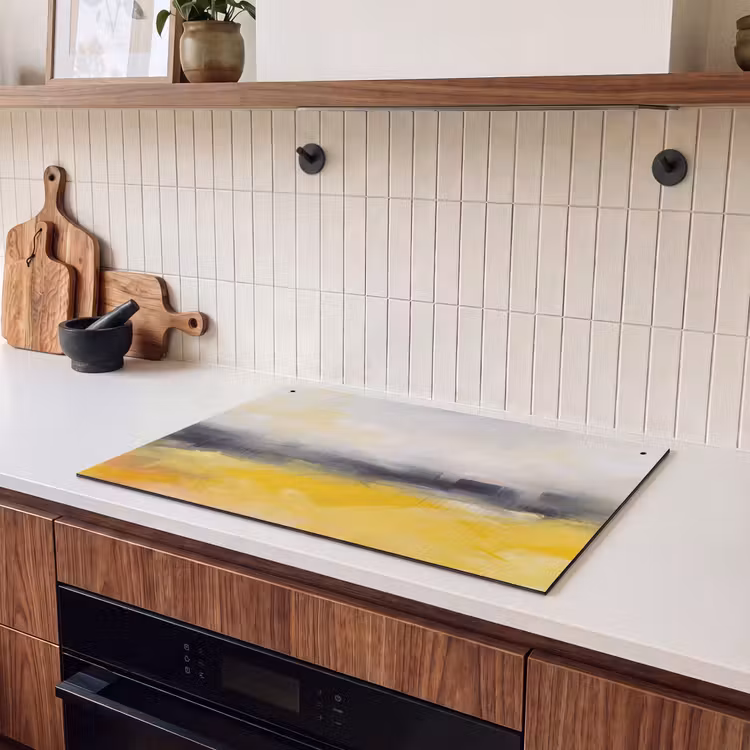 Abstract - Landschap - Modern - Geel Inductie beschemer met haakjes klein -sfeer1
