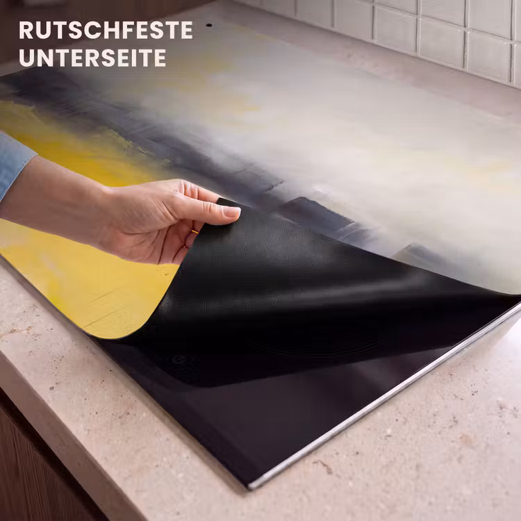 Abstract - Landschap - Modern - Geel Inductie beschemer met haakjes klein -ky-onderkant-de