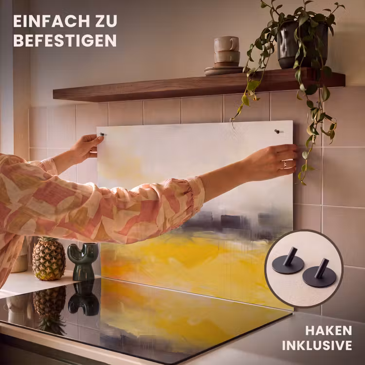 Abstract - Landschap - Modern - Geel Inductie beschemer met haakjes klein -ky-ophangen-de