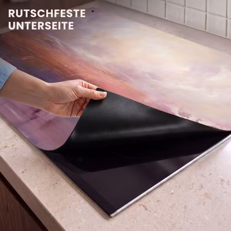 Abstract - Landschap - Modern - Paars - Oranje Inductie beschemer met haakjes klein -ky-onderkant-de