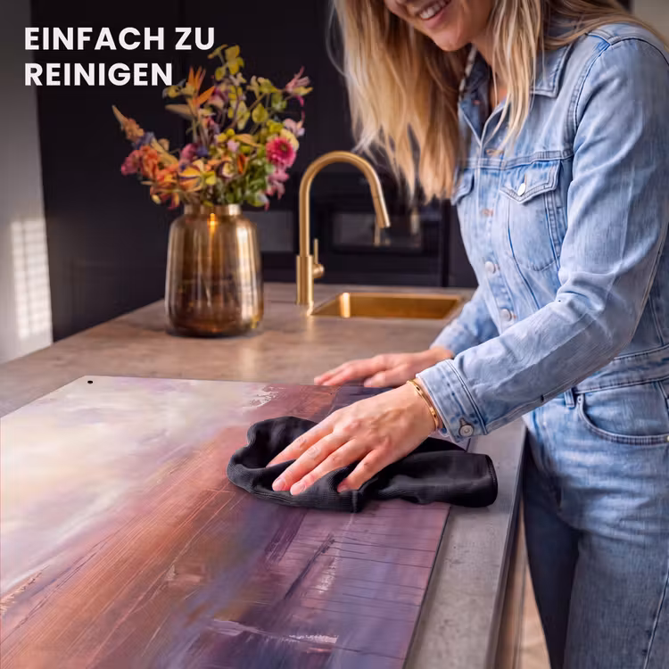 Abstract - Landschap - Modern - Paars - Oranje Inductie beschemer met haakjes klein -ky-schoon-de