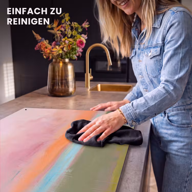 Abstract - Landschap - Modern - Roze - Oranje Inductie beschemer met haakjes klein -ky-schoon-de