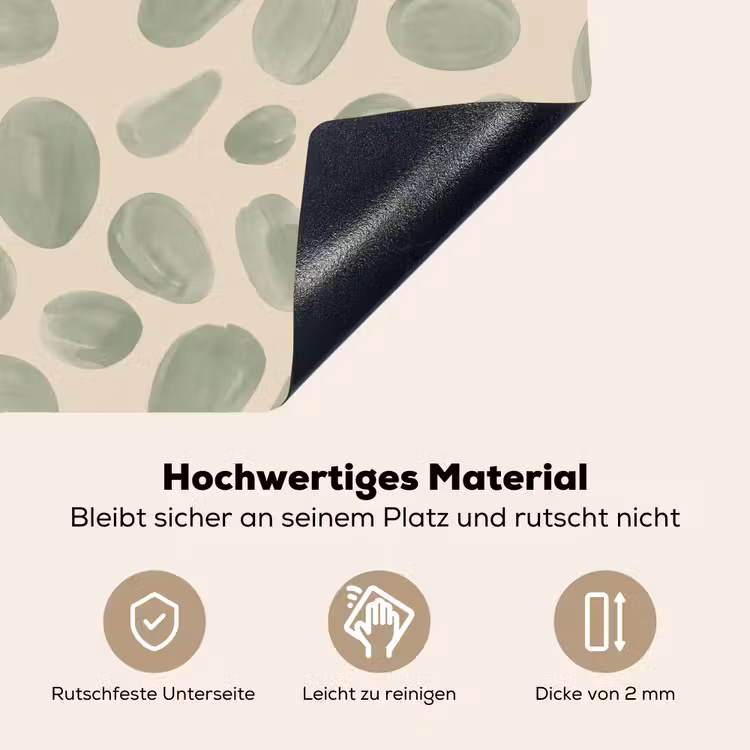 Abstract - Patroon - Organisch - Groen - Modern Inductie beschemer met haakjes klein -ky-onderkant-de