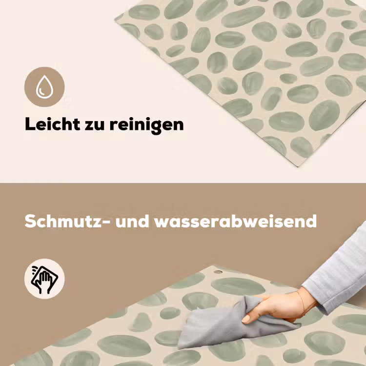 Abstract - Patroon - Organisch - Groen - Modern Inductie beschemer met haakjes klein -ky-schoon-de