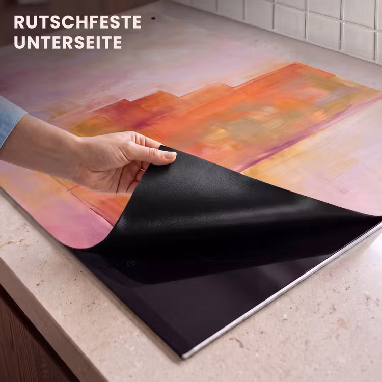 Abstract - Borstelstreken - Kunst - Paars - Goud Inductie beschemer met haakjes klein -ky-onderkant-de