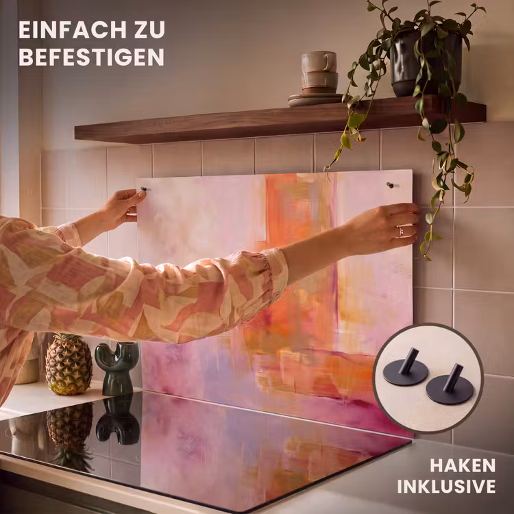 Abstract - Borstelstreken - Kunst - Paars - Goud Inductie beschemer met haakjes klein -ky-ophangen-de