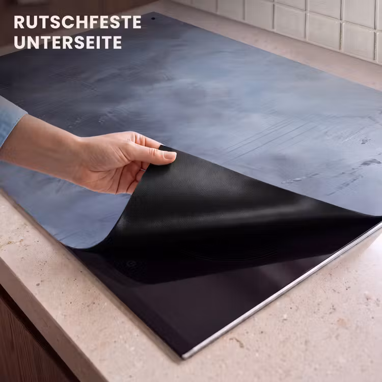 Abstract - Kwaststreken - Modern - Kunst - Grijs Inductie beschemer met haakjes klein -ky-onderkant-de