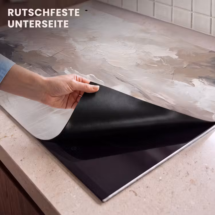 Abstract - Textuur - Kunst - Modern - Beige Inductie beschemer met haakjes klein -ky-onderkant-de