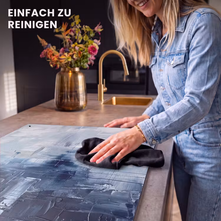 Abstract - Textuur - Kunst - Modern - Blauw Inductie beschemer met haakjes klein -ky-schoon-de