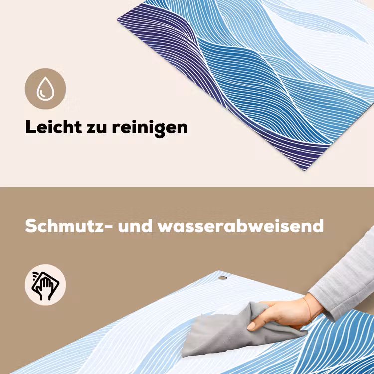 Abstract - Golven - Patroon - Blauw - Modern Inductie beschemer met haakjes klein -ky-schoon-de