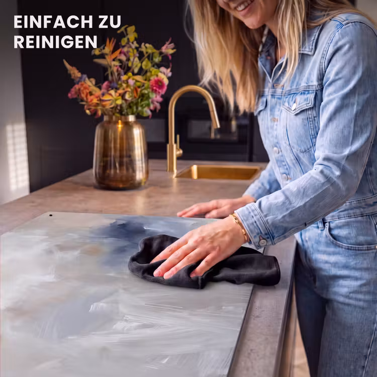 Abstract - Wolken - Sfeer - Modern - Beige Inductie beschemer met haakjes klein -ky-schoon-de
