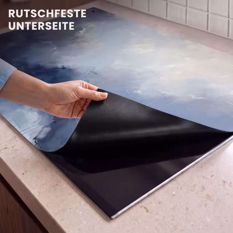 Abstract - Wolken - Modern - Blauw - Kunst Inductie beschemer met haakjes klein -ky-onderkant-de
