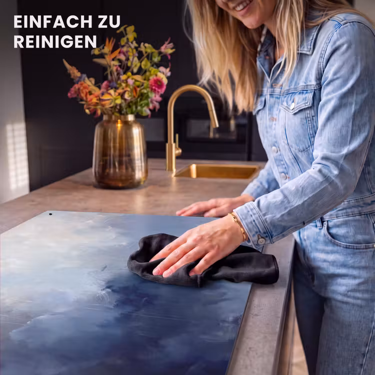 Abstract - Wolken - Modern - Blauw - Kunst Inductie beschemer met haakjes klein -ky-schoon-de