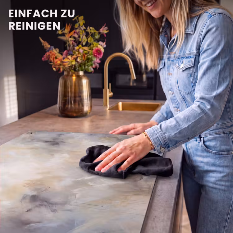 Abstract - Wolken - Sfeervol - Beige - Grijs Inductie beschemer met haakjes klein -ky-schoon-de