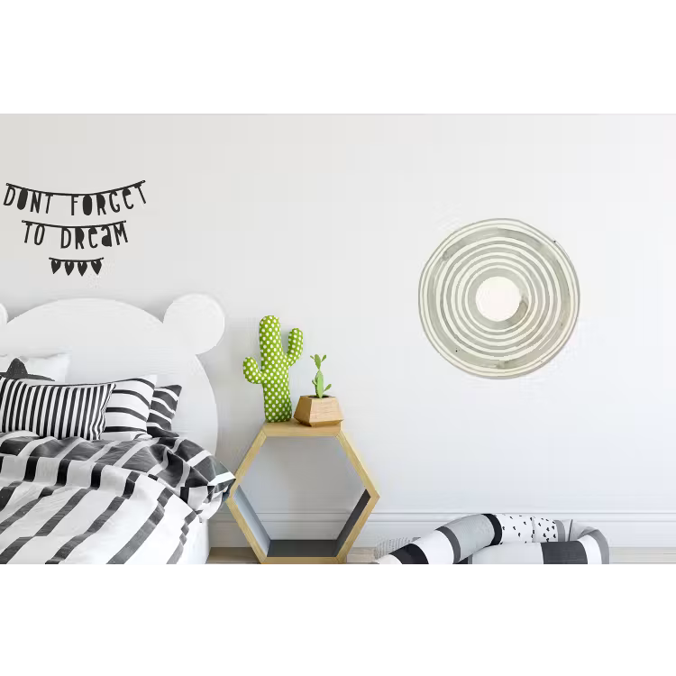 Abstractie - Cirkels - Waterverf - Groen - Modern Wandcirkel aluminium klein -kinderkamer