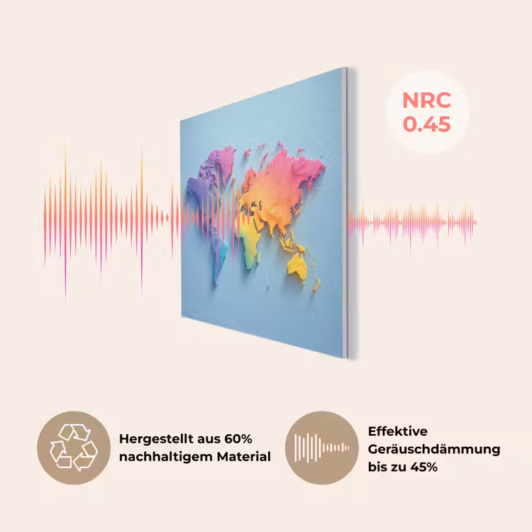 3D - Regenboog - Wereldkaart PET vilt klein -USP_DE