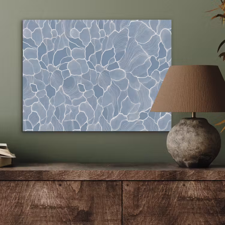 Abstract - Blauw - Bladeren PET vilt klein -sfeer2