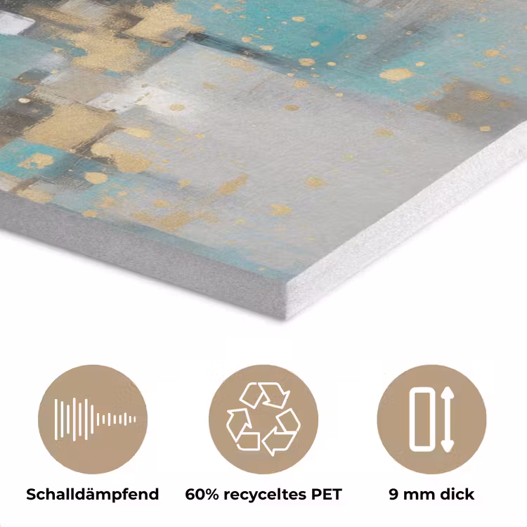 Abstract - Blokken - Goud - Skyline PET vilt klein -closeup_DE