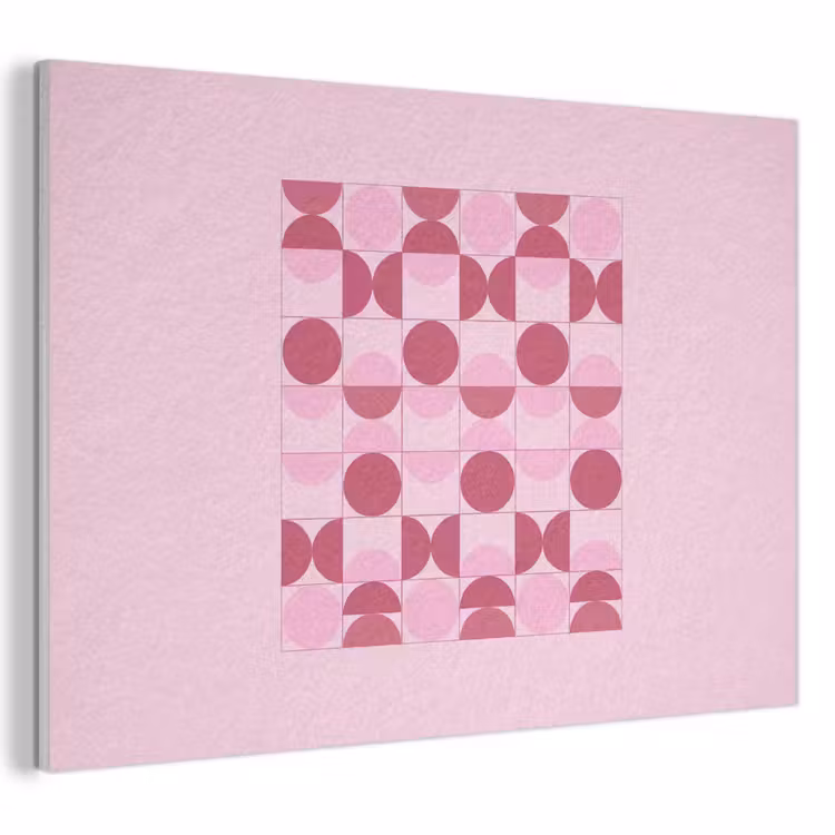 Abstract - Geometrisch - Cirkels - Roze - Modern PET vilt klein -3d