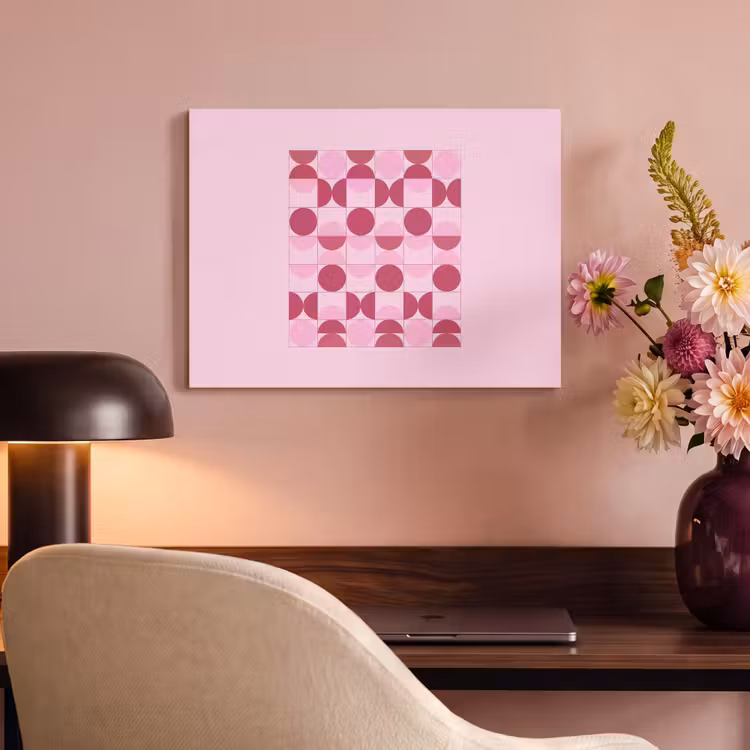 Abstract - Geometrisch - Cirkels - Roze - Modern PET vilt klein -sfeer3