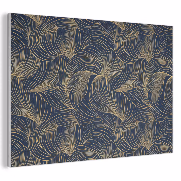 Abstract - Lijnen - Blauw - Goud PET vilt klein 837 -3d